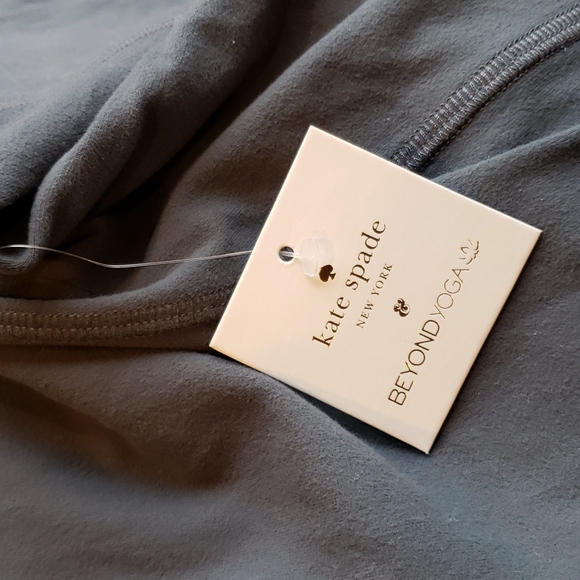 KATE SPADE x BEYOND YOGA Arica Grey Neck Bow Front Zip Jacket sz S Women's NEW - Picture 9 of 16